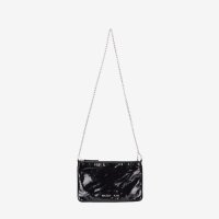 마뗑킴 글로시 레더 클러치 백 블랙 Matin Kim Glossy Leather Clutch Bag Black