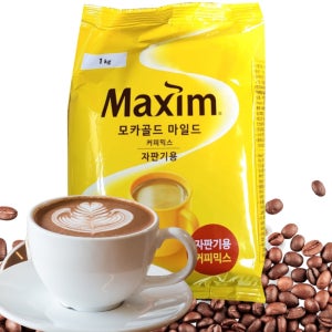 맥심 모카 골드 1kg 자판기용 마일드 리필 자판기 분말 가루 봉지 믹스 커피