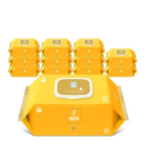 리꼬 83gsm 저자극 아기물티슈 비너스 골드 휴대용 캡형 20매x12팩