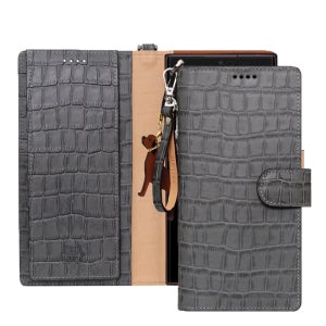 갤럭시s26 울트라 엣지 fe 악어 소가죽 지갑 가죽 케이스 다이어리 자석형 그레이
