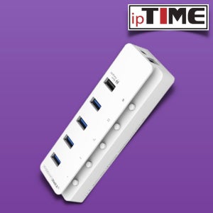 ipTIME UH1005QC 5포트 유전원 USB3.2 Gen2 허브+퀵차지3.0 (10Gbps, 초고속 충전전용1포트)