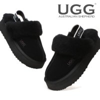 호주UGG 23FW 머핀 플랫폼 키높이 백스트랩 양털 어그슬리퍼 AS2047 BLACK