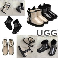 UGG 에버어그 키즈/우먼 23FW 클래식 클리어 미니 양털 방한방수 어그부츠 크림/블랙