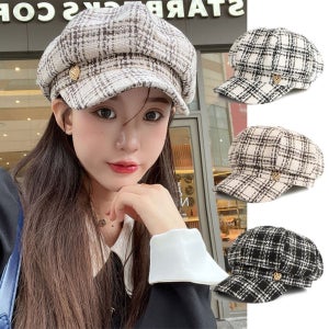 체크 마도로스 뉴스보이캡 팔각모 헌팅캡모자