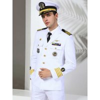 유니폼 -화이트 장교 캡틴 코스프레 의복 AXL 세트 제복 해군군복 나폴레옹 의상