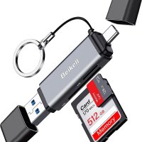 Beikell SD 카드리더기 듀얼 커넥터 USB3.0 C 메모리 SDXC SDHC MMC