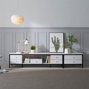 워딘 거실장 2단 TV장 수납서랍장 티비다이 선반수납장 2400