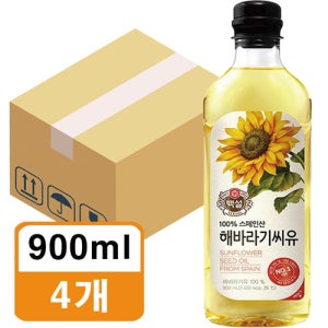 백설 해바라기씨유 900ml x 4개