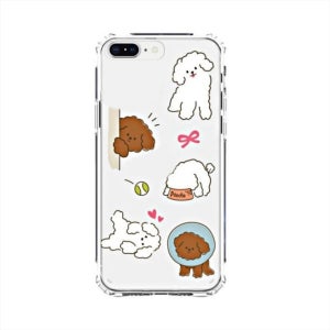 젤하드 범퍼 강아지 투명 케이스 GWD 푸들패턴, 아이폰8 플러스