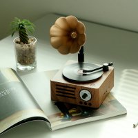 로이체 앤틱 턴테이블 FM 라디오 블루투스 스피커 BTS-310