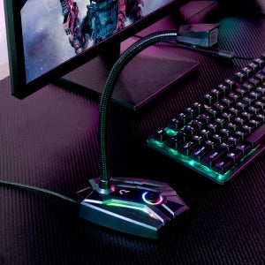 로이체 RGB LED 컴퓨터 게이밍 스탠드 PC 마이크 RSM-G200
