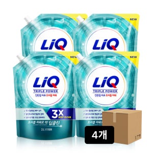 리큐 진한겔 딥클린 트리플파워 세탁세제 2L파우치X4개 드럼
