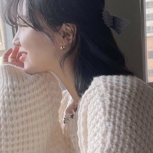 포링 메탈 심플 골드 물방울 삼각 볼륨 원터치 볼드 미니링귀걸이