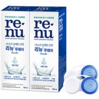 리뉴 렌즈세정 보존액 후레쉬 렌즈 세정액 + 렌즈케이스 500ml 2개