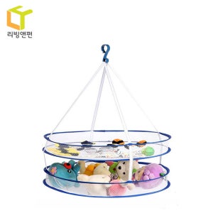 원터치 캠핑 건조망 메쉬 바구니 건조대