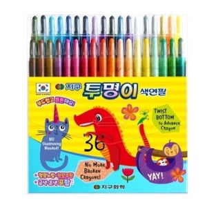 지구화학 투명이 돌돌이 샤프식 색연필 36색