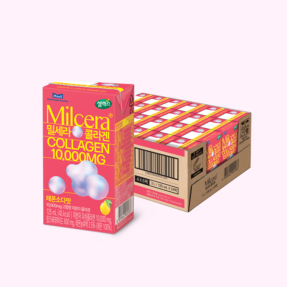 [정기구독] 셀렉스 <b>밀크세라마이드 콜라겐</b> 드링크 <b>10000</b> [125ml x 총 24팩]
