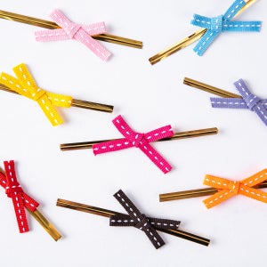 리본 빵끈 50개 레드 컬러타이 포장끈 포장용품 대용량