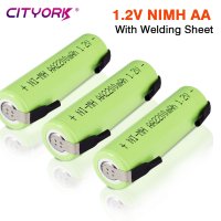 브라운호환 면도기 충전기 CITYORK-1.2V AA 충전식 배터리 2200mah nimh 셀 용접 탭 포함 DIY 전기 브라운 필립스 칫솔