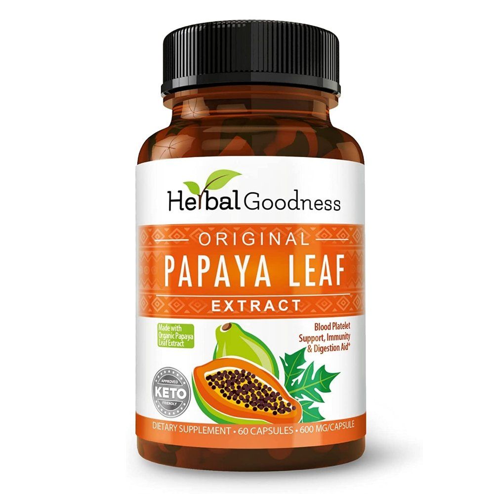 허벌굿너스 오리지널 <b>파파야</b>잎 <b>추출물</b> 600mg 60캡슐 <b>Papaya</b> Leaf