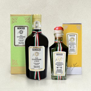 GOCCE 고쎄 시칠리아 올리브오일 500ml + 리제르바 15년산 발사믹식초 250ml