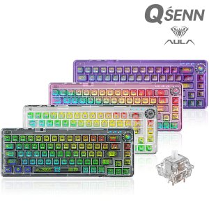 QSENN F68 RGB 풀윤활 유무선 기계식 키보드 (화이트)