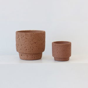 [송트리SONGTREE] 브라운 시멘트 원형 화분 소형 미니식물 카페 펜션