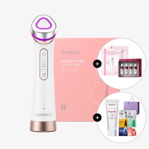 동국제약 센텔리안24 마데카 프라임 탱글 샷 뷰티디바이스 / 데일리 홈케어 얼굴마사지기 / 멜라캡처앰플Rx 7ml 4개+앰플마스크 2박스+부스팅샷젤 150ml 1개+샤쉐6종+쇼핑백