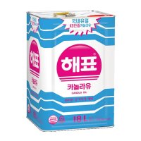 해표 집반찬 엄마손맛 자취 대용량 카놀라유 18L