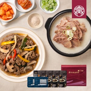 [한촌설렁탕] 한촌맛 그대로 별미세트(소불고기 500g 2팩+진 고기설렁탕 600g 4팩) 설날 선물세트 명절 보양