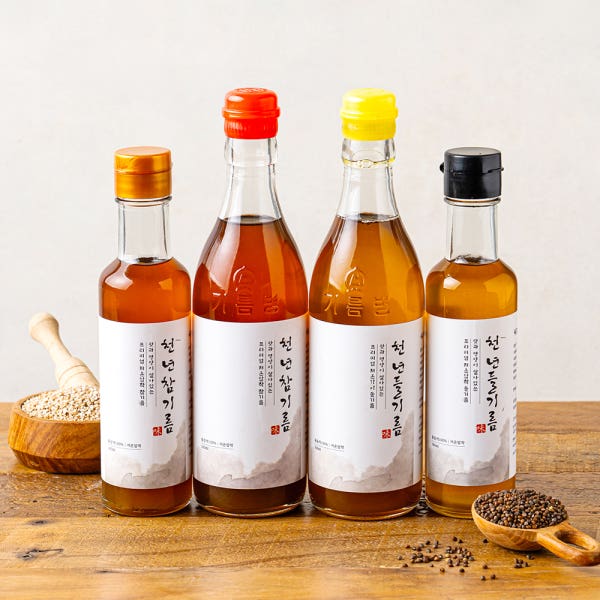 저온압착 100% 통참깨 천년참기름 180ml+180ml 외