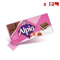 Alpia 알피아 스트로베리 요거트 위드 요거트 필링 앤 스트로베리 크리스피 100g 12팩