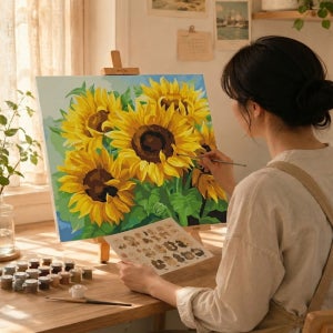 DIY 명화그리기 돈 들어오는 해바라기 그림 유화 그리기 세트 액자 감성 취미 캔버스페인팅