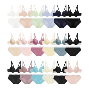 [N도착][SS신상][게스언더웨어] 스탠다드 화이트밴딩 포인트 와이어 브라팬티세트