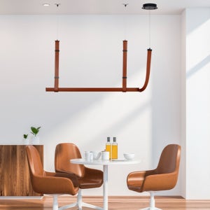 식탁조명 식탁등 유니크 브라운 가죽스트랩 펜던트 LED 아르체 포인트조명