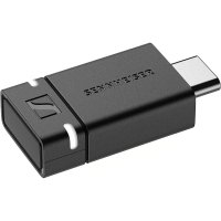 Sennheiser 젠하이져 BTD 600 블루투스 동글 젠더 오디오 코덱이 포함된 USB A / USB-C 어댑터 음악 통화 및 비디오 제어 블랙