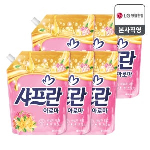 샤프란 아로마 바닐라 핑크 섬유유연제 리필 2.1L x 6개