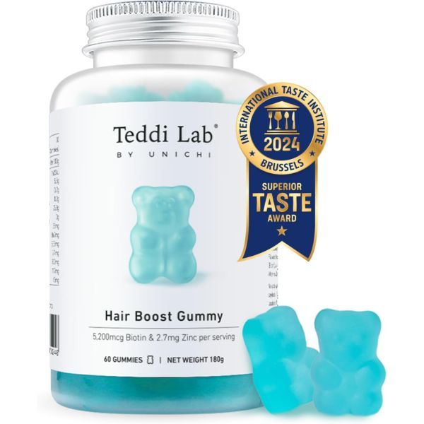 유니치 헤어 <b>부스트</b> 젤리 아연 <b>판토텐산</b> 비타민A로 제형화된 5200mcg 비오틴 C 청포도 향 60개