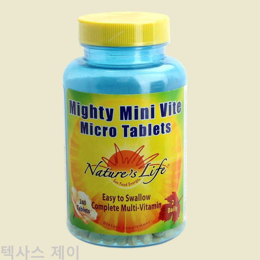 <b>네이쳐스라이프</b> 이뮨 빠른배송 <b>종합</b> 비타민 바이트 멀티 240캡슐 마이티 마이크로 미니