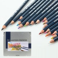 24가지 색상 깎아쓰는 수채화 색연필 스틸케이스 전문가용 일러스트 어반스케치