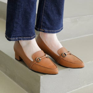 [GISSE 지쎄] 소가죽 여성수제화 알렉사 통굽 로퍼구두 GIS-44239