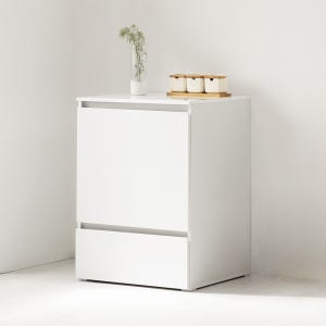 플레이너스 E0 샤인 주방수납장 렌지대 밥솥장 맘마존 선반 광파오븐렌지대 600 도어형, 2단, 화이트 FE01002