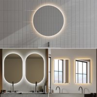 [KC인증] 욕실거울 화장대거울 벽걸이 벽 원형 타원형 사각 간접조명 LED 거울 민경