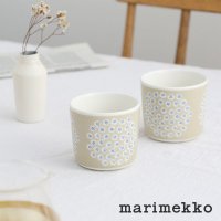 마리메꼬 푸케티 베이지 라떼머그 커피 잔 2개 세트 Puketti 손잡이 없음 marimekko 일본 정규품