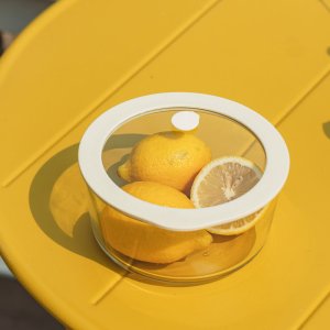 닥터하우스 글림 내열유리 진공 밀폐용기 원형 1650ml