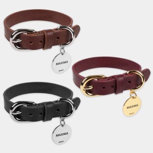 PET 고급형 베지터블 가죽 목줄 332X 강아지 반려견 애완 대 중 소형 각인 명품