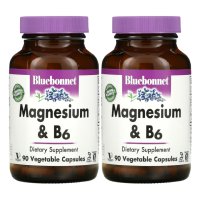 Bluebonnet Magnesium 블루보넷 마그네슘 비타민 B6 90베지캡슐