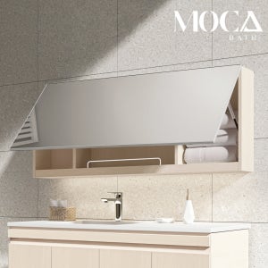 전면거울 욕실수납장 욕실장 화장실 수건 수납 누드 플랩 W1200 H500