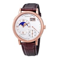 A. Lange & Sohne Grand 1 Moonphase 18kt 로즈 골드 실버 다이얼 남성용 시계