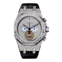 Audemars Piguet 로얄 오크 다이아몬드 뚜르비옹 크로노그래프 화이트 골드 남성용 시계